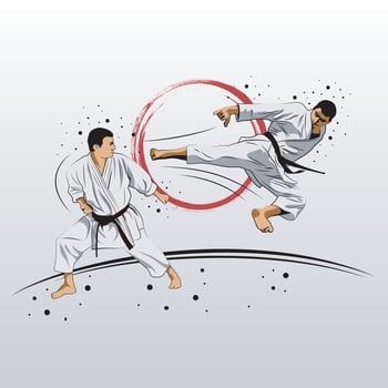 Karate is a martial art originating from Japan. vector illustrator.