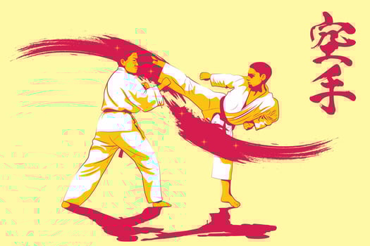 Karate is a martial art originating from Japan. vector illustrator.