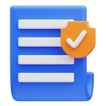 3d document insurance icon illustration rendering png