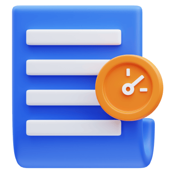 3d rendering of timer document icon illustration png