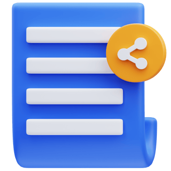 3d document sharing icon illustration rendering png