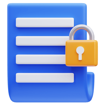 3d rendering of locked document icon illustration png