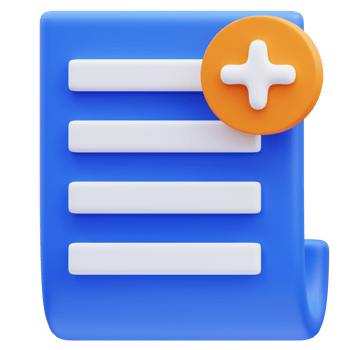 3d render add document icon illustration png