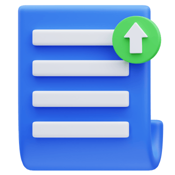 3d rendering of document upload icon illustration png