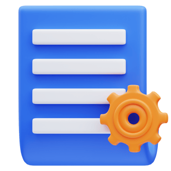 3d rendering of setting document icon illustration png