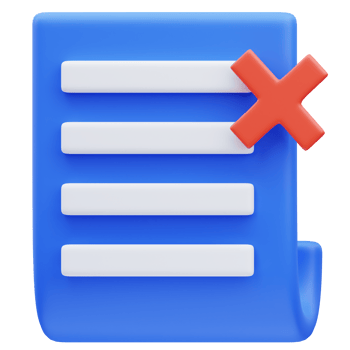 3d rendering of rejected document icon illustration png