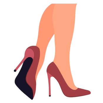Woman legs in high heel shoes. Women shoe model. Stylish accessory vector