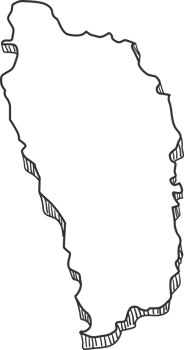 Hand Drawn of Dominica 3D Map png