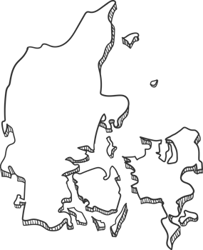 Hand Drawn of Denmark 3D Map png