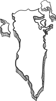 Hand Drawn of Bahrain 3D Map png