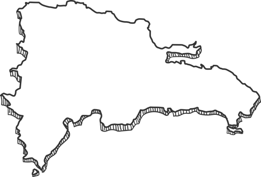 Hand Drawn of Dominican Republic 3D Map png