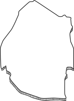 Hand Drawn of Eswatini 3D Map png