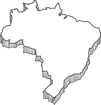 Hand Drawn of Brazil 3D Map png