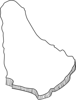 Hand Drawn of Barbados 3D Map png