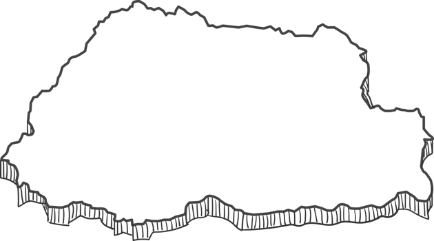 Hand Drawn of Bhutan 3D Map png