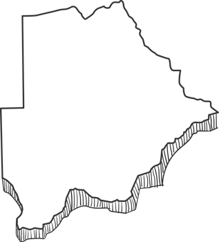 Hand Drawn of Botswana 3D Map png