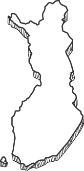Hand Drawn of Finland 3D Map png