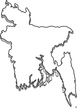 Hand Drawn of Bangladesh 3D Map png