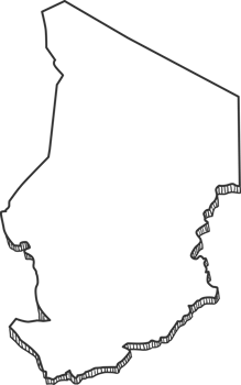Hand Drawn of Chad 3D Map png