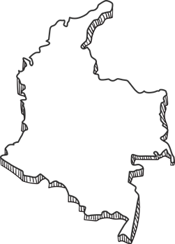 Hand Drawn of Colombia 3D Map png