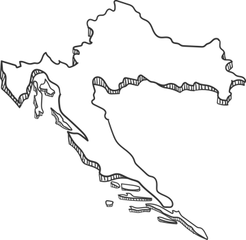Hand Drawn of Croatia 3D Map png