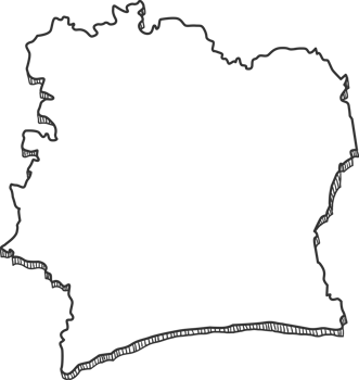 Hand Drawn of Cote d'Ivoire 3D Map png