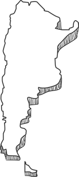Hand Drawn of Argentina 3D Map png