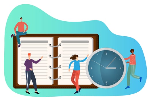 People make a schedule and check it against the clock vector