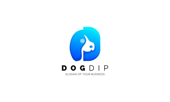 Dog logo design letter D vector