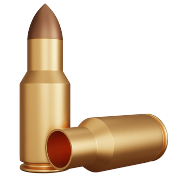 3d rendering two gun bullets isolated png