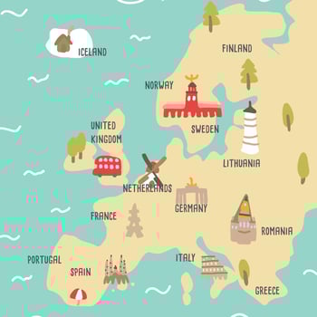 Europe Colorful Map vector