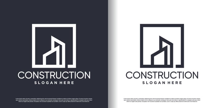 Building construction logo design for business with creative modern concept Premium Vector