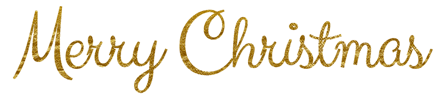 Golden Text Merry Christmas cut out png