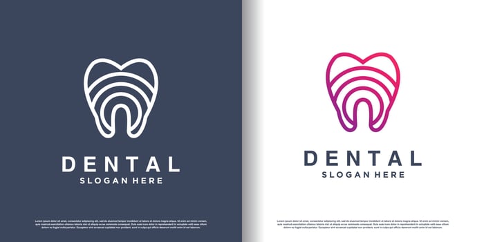 Dental logo concept with unique and creative style Premium Vector part 5