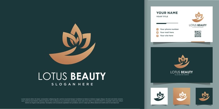 Lotus beauty logo design template Premium Vector