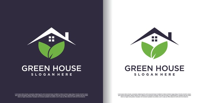 Green house logo design template Premium Vector