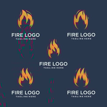 Abstract fire logo collection Premium Vector