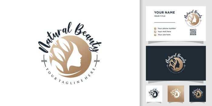 Nature beauty logo design with unique style Premium Vector