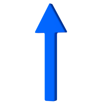 Blue Up Arrow 3D png