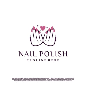 Nail logo design template with creative abstract style Premium Vector
