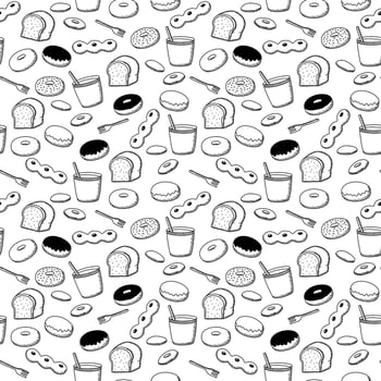 Bakery seamless pattern. Wrapping paper pattern. vector