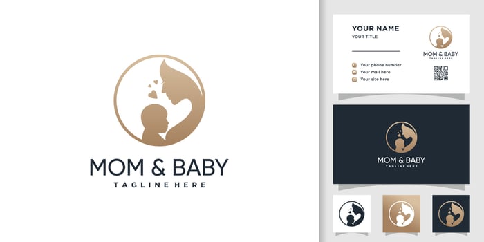 Mom baby logo design vector with creative concept