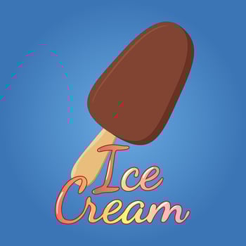 Ice cream.Sweet tender chocolate ice cream.Vector illustration. vector