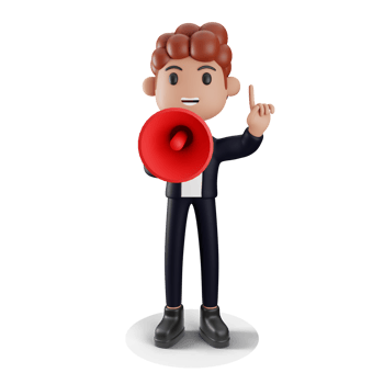 3d Male employee doing Advertisement png