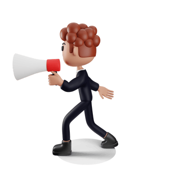 3d Businessman doing marketing png