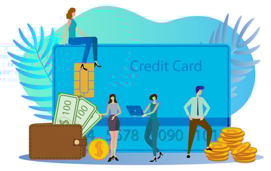 Online payments.Quick financial transfers.The concept of the online Bank.Flat vector illustration.