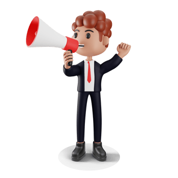 3d Businessman doing advertisement png