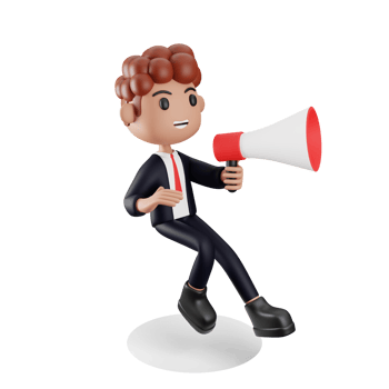 3d Male employee doing marketing png