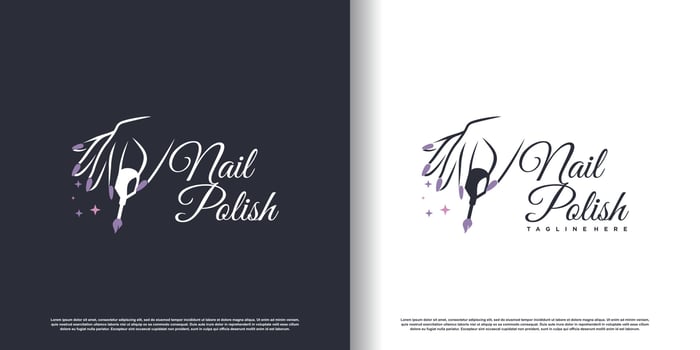 nail vector logo desaign with modern unique style premium vector