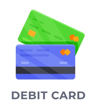Two bank cards isolated on white background. vector